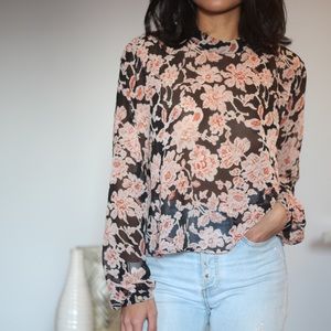 ASTR sheer floral top